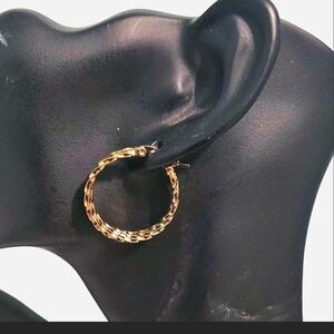 Stainless Steel Elegant Gold Hoop Earrings